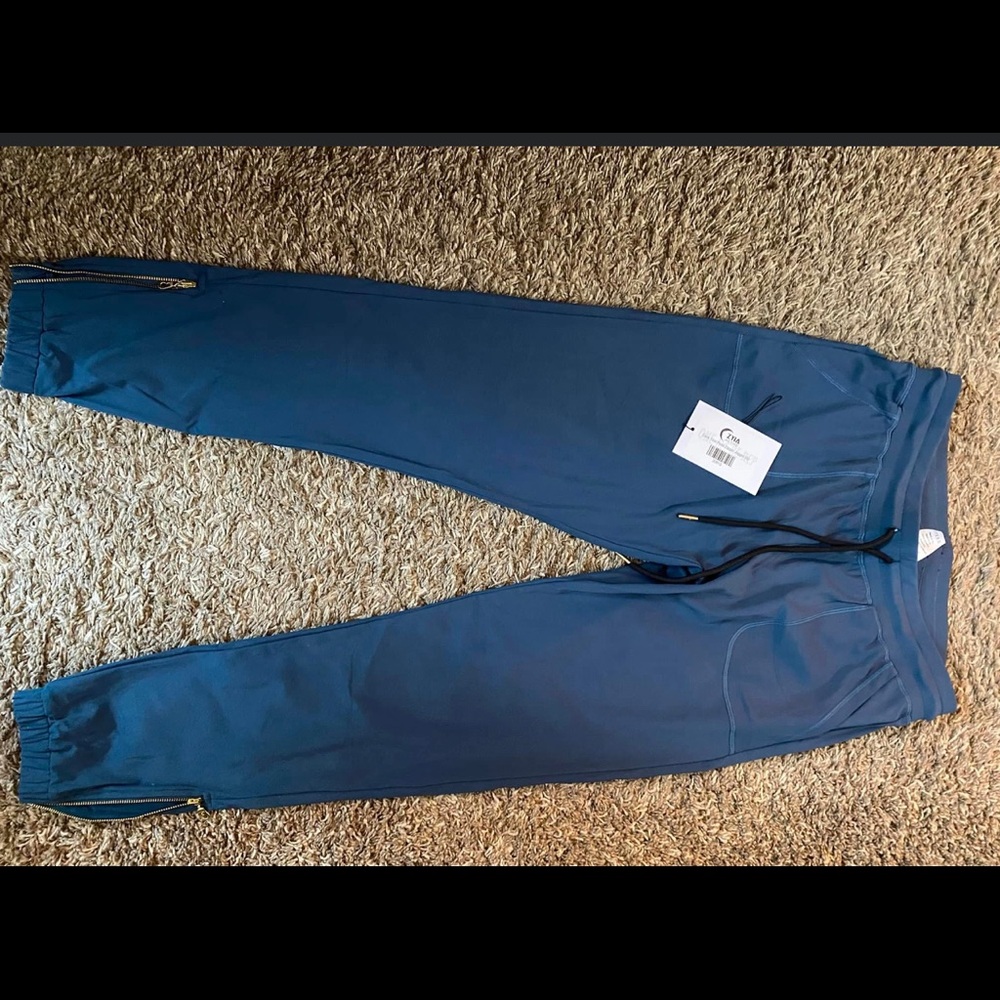 Zyia dark teal peak zipper joggers - NWOT